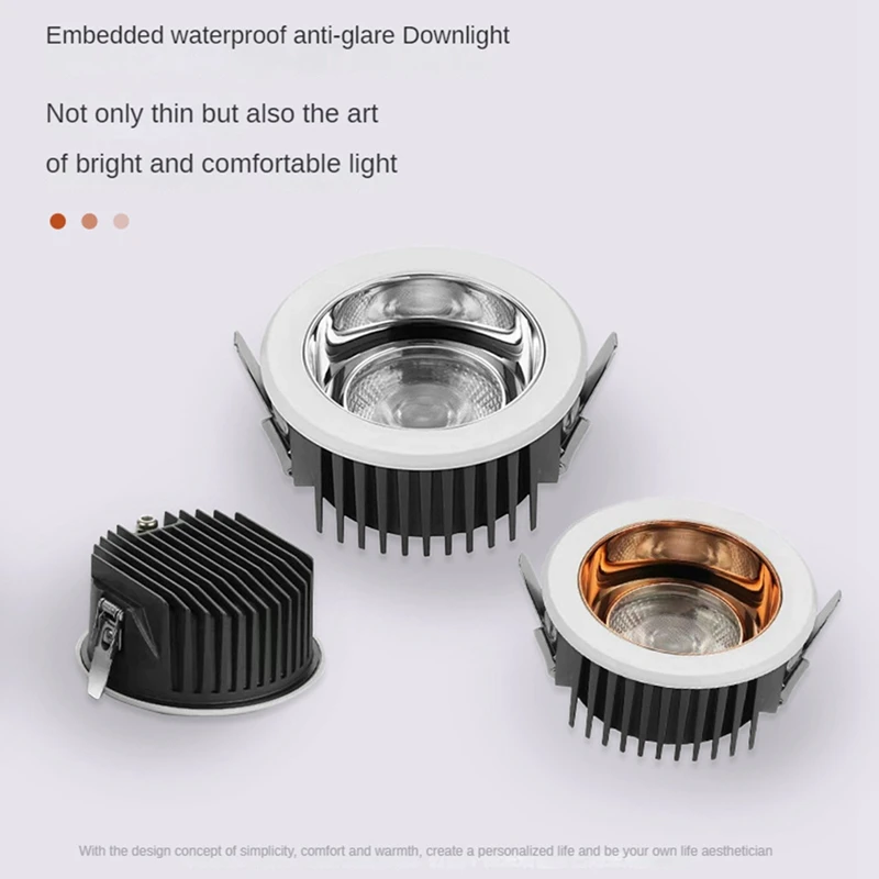 Schmales eingebettetes ultra dünnes 12-W-LED-Cob-Downlight für die Beleuchtung des Esszimmer korridors b