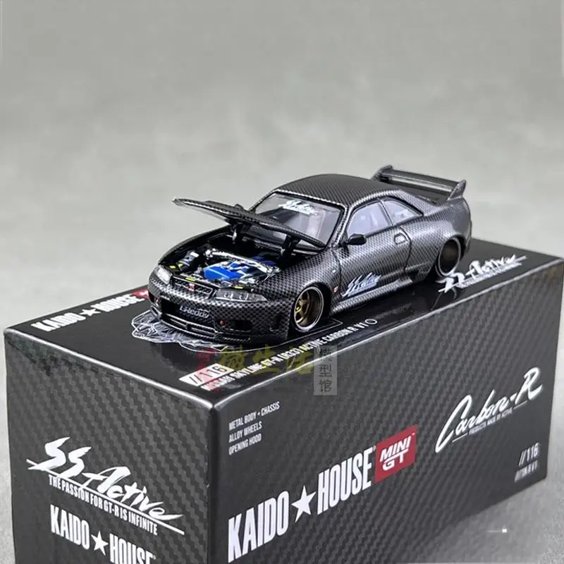 TSM KAIDO HOUSE MINI GT 1/64 KHMG116 Nissan Skyline GTR R33 Active Carbon R Varnish Chase Die-cast alloy car model