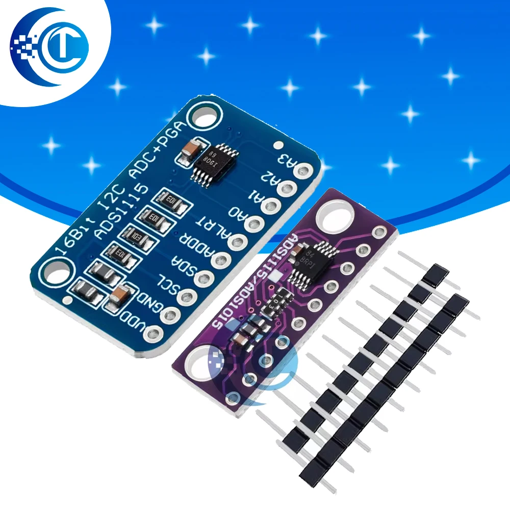1PCS /5pcs /10pcs 16 Bit I2C ADS1115 ADS1015  Module ADC 4 channel with Pro Gain Amplifier for Arduino RPi