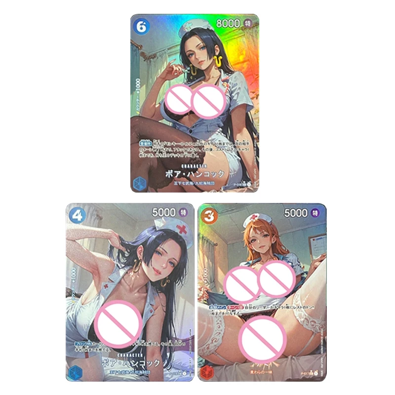 Anime Goddess Story Diy Color Flash Cards Nami Reiju Yamato Hancock Robin Collection Cards Christmas Birthday Gifts Boy Toys