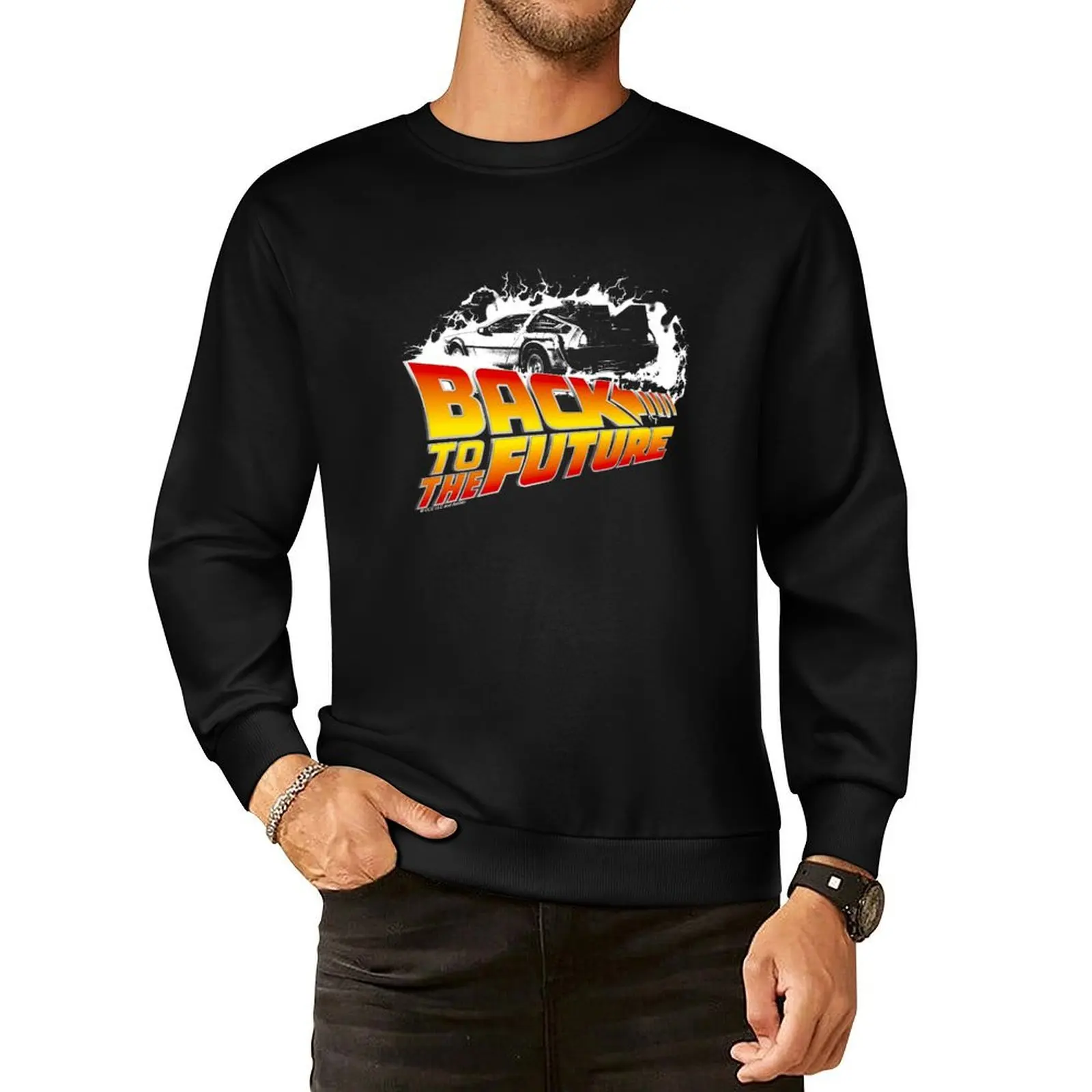 

Back to the Future - DeLorean White Stencil Fan Art Pullover Hoodie tracksuit fashion men winter man sweatshirt