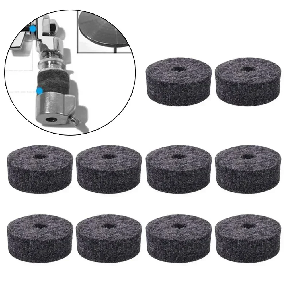 20pcs Cymbal Felt Washer Felts Crash Cymbals Clutch Felt Drum Parts Set Gray Accessories Drum Felt Washer