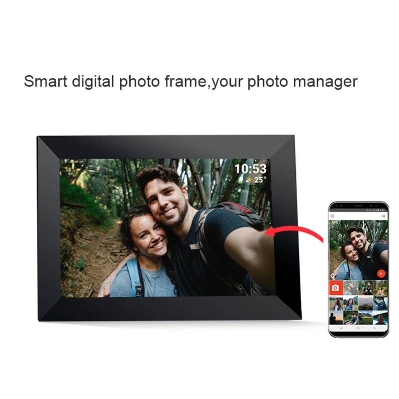 WiFi Enableds 10.1in Touch screens Digital Pictures frame Auto Rotation IPS Display Cloud App Media Sharing for Home