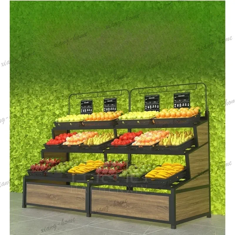 Fruit and vegetable shelves, supermarket vegetable racks, fruit store display racks