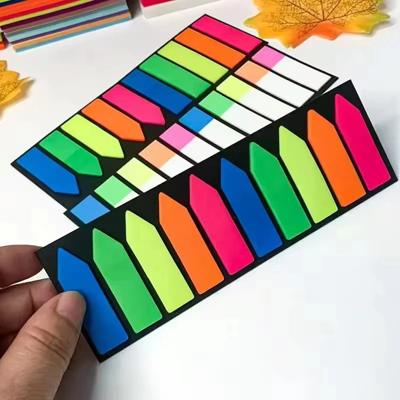 200pcs Fluorescence Self Adhesive Memo Pad Sticky Notes Bookmark Marker Memo Sticker Paper For School Stationery Office Supplies
