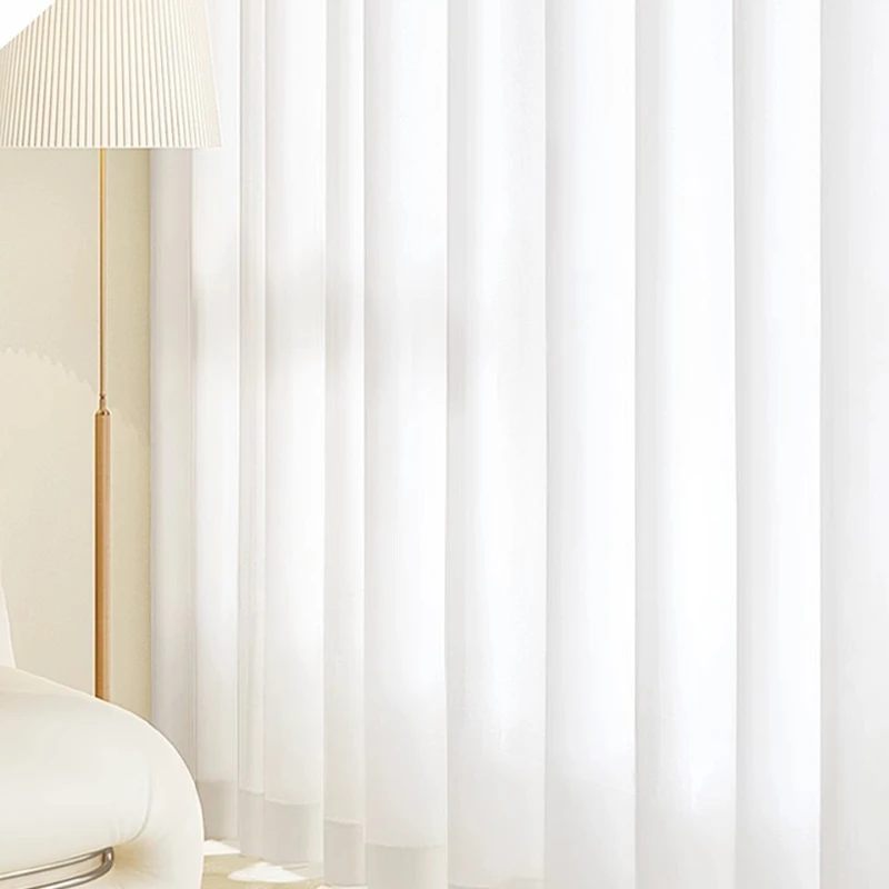 Curtain Gauze Translucent Balcony Bedroom Bay Window Sun Protection White Gauze Custom Size Fashion Sheer Modern Fabric Door