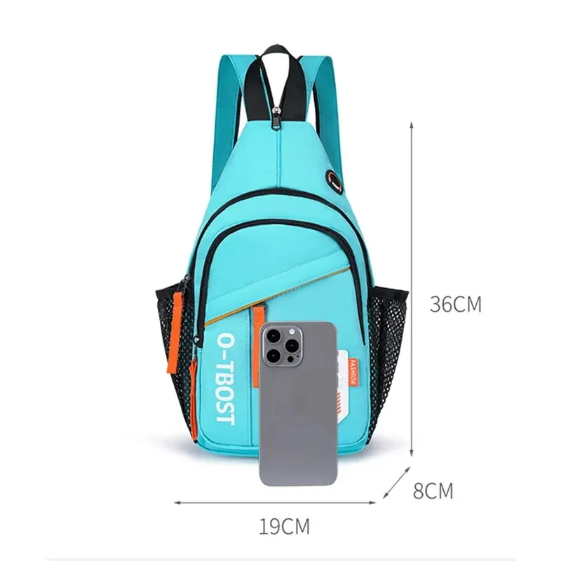 Men\'s Fashionable Korea Style Colorful Block Casual Chest Bag Outdoor Leisure Multifunctional Single Shoulder Crossbody Bag