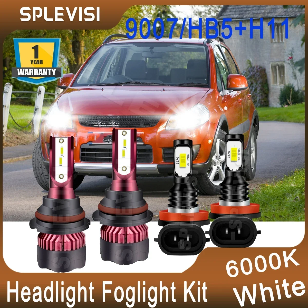 

9007 H11 LED Headlight High Low Beam Foglight For Suzuki SX4 2007 2008 2009 2010 2011 2012 2013 Mitsubishi Mirage G4 2017 2018