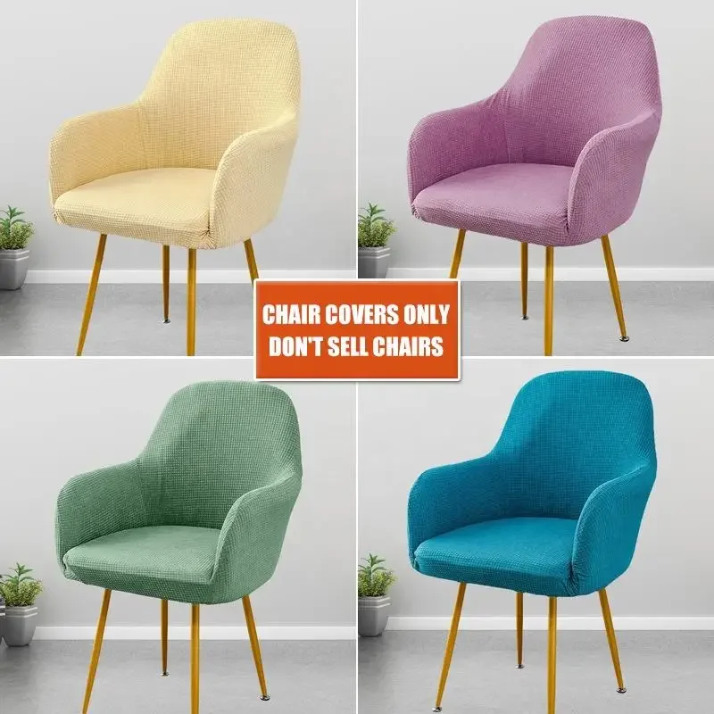 

Christmas Jacquard Chair Cover Stretch Low Back Slipcover Elastic Dining Chair Protector for Home Hotel Party New Year Decor