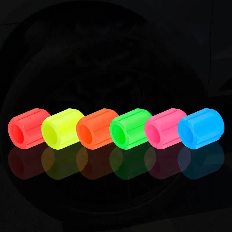 10/20PCS Luminous Valve Caps Fluorescent Red Night Glowing Car Motorcycle Bicycle Wheel Styling Tyre Hub Universal Cap Decor view 5