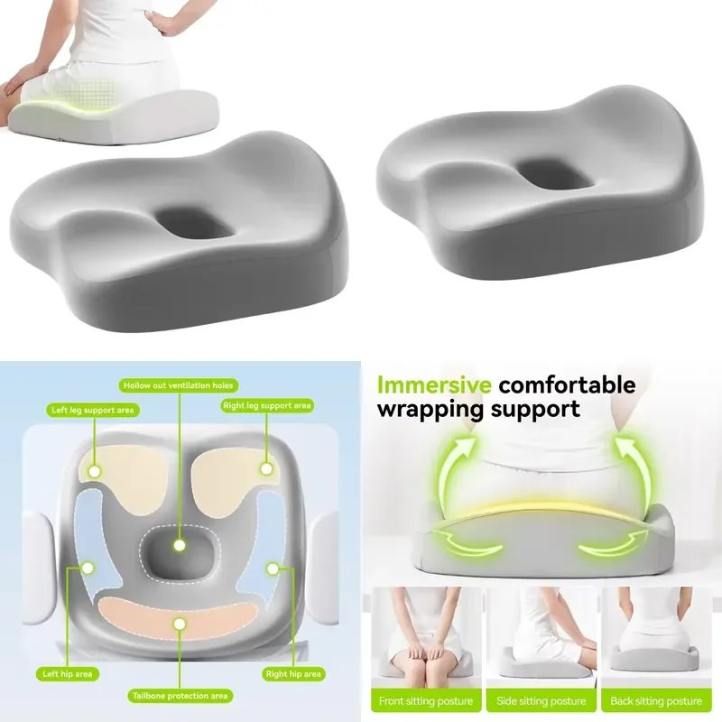 Winter Breathable Office Chair Cushion Memory Foam Seat Pad for Long Sitting Waist and Hip Support Suitable for Hemorrhoid
