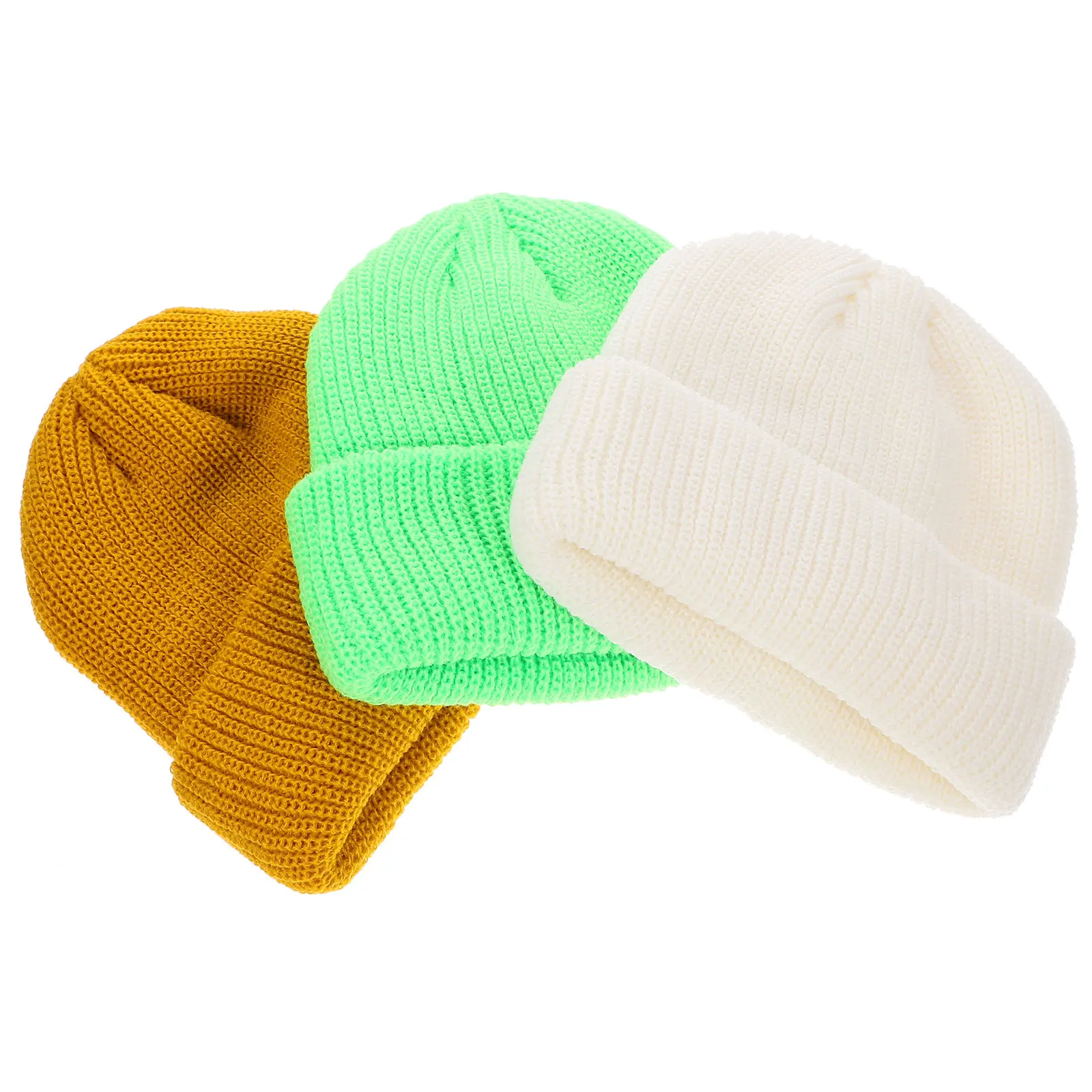 

3 Pcs Wool for Adult Unisex Hats Men Warm Women Knitted Acrylic Sports Beanie Cap Warm Hat Knitted Hat