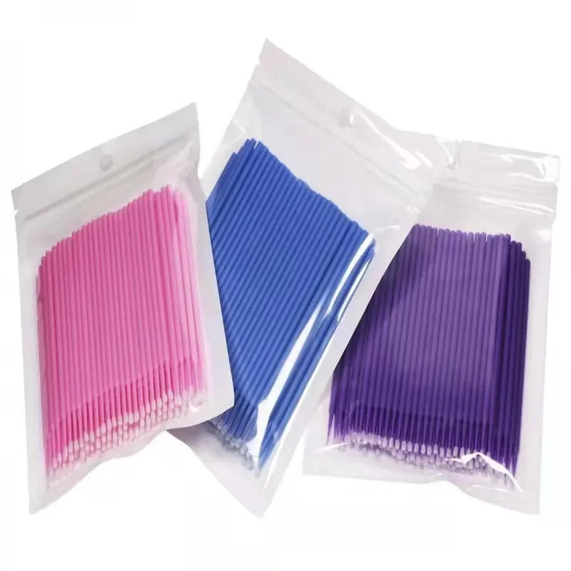 New 100/50/5pcs/bag Disposable Grafting mini cotton Swabs Eyelashes Cotton Swabs Micro Brushes Eyelashes Extension Make Up Tools