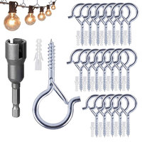 20PCS Square Snap Safety Hooks Courtyard Garden Plants Ceiling Hooks with Safety Buckle for Hanging Outdoors String Lights