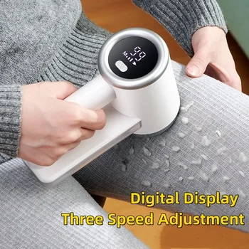 Barbeador recarregável de tecido, removedor de fiapos, 3 velocidades, 2000mAh, display LED, removedor de fuzz, camisola, sofá, roupa de cama, lençóis