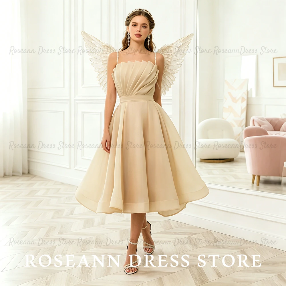Roseann Wedding Dress A-line Princess Shell Strapless Dresses for Women vestido de novia Organza Open back Ball Gown Customized