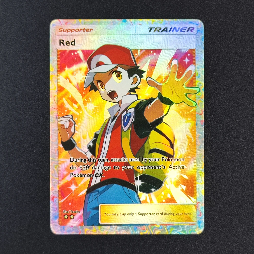 Carte da collezione inglesi tascabili Acerola Red Giovanni Iono Guzma Dawn Cynthia Self Made Single Card Gioco classico Carte Anime Regalo