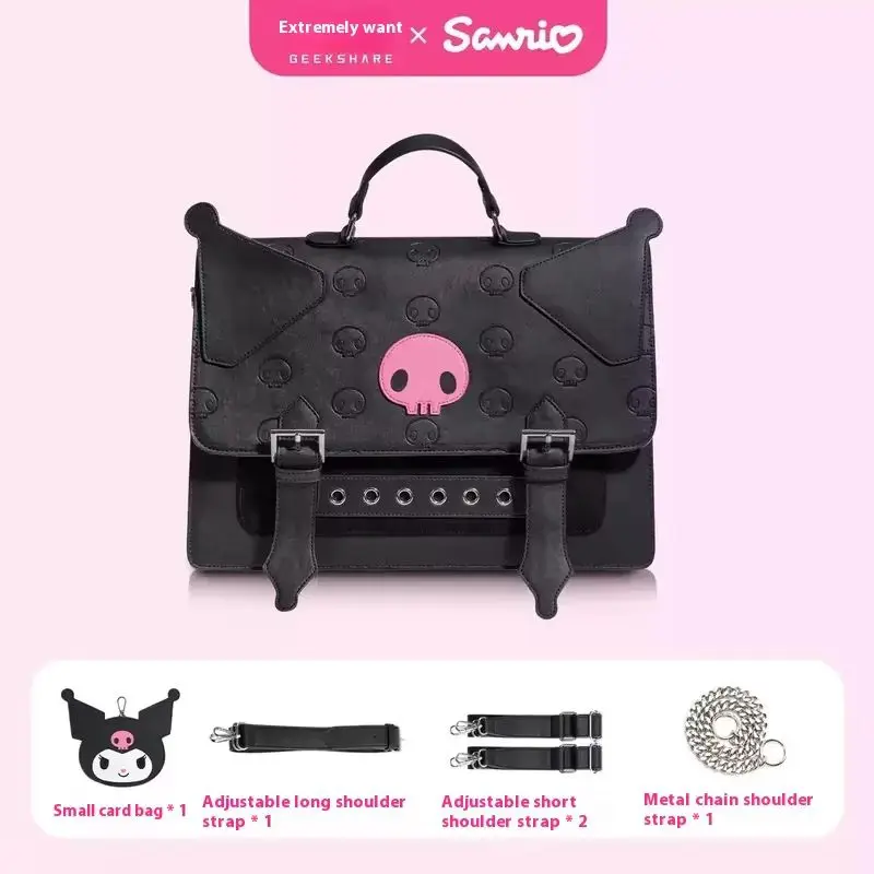 

Sanrio Kuromi сумки через плечо большой емкости, простой академический модный стильный рюкзак, женская сумка на плечо, сумка в стиле аниме, подарок для девочек
