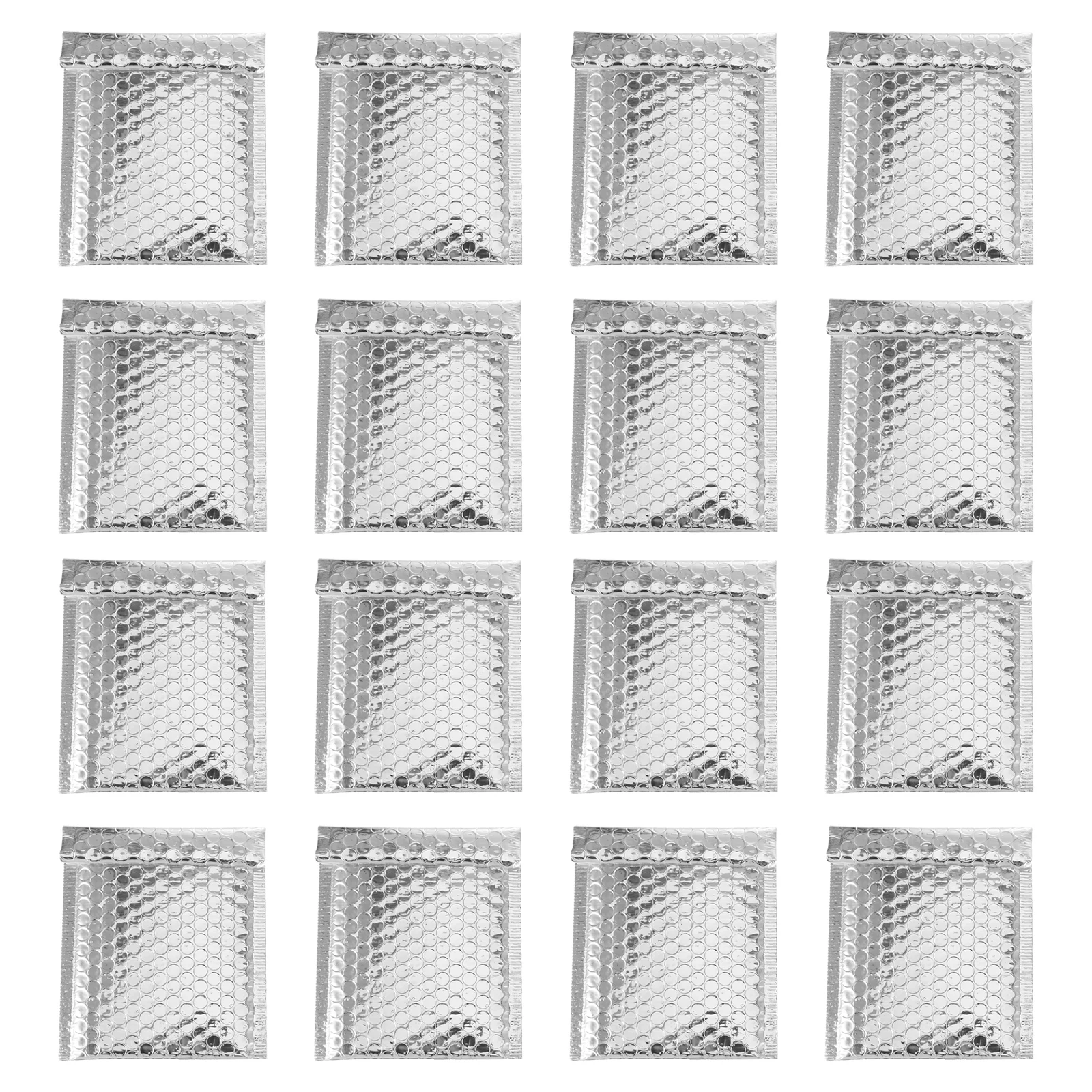 

100 pcs Silver Mailer 14x16+4cm Self Sealing Lightweight Envelopes for Shipping Gifts Accessories Files