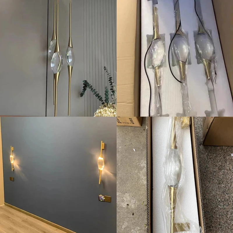 Lampu gantung langit-langit Nordic Modern dekorasi rumah lampu Led mewah kristal kuningan lampu ruang tamu ruang makan kamar tidur lampu Salon kilau