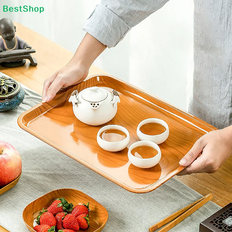 ★Creative Imitation Wood Plastic Snack Plate Vinegar Dish Home Sushi Breakfast Dried Fruit Snack Tray Bone Spitting Dish view 4