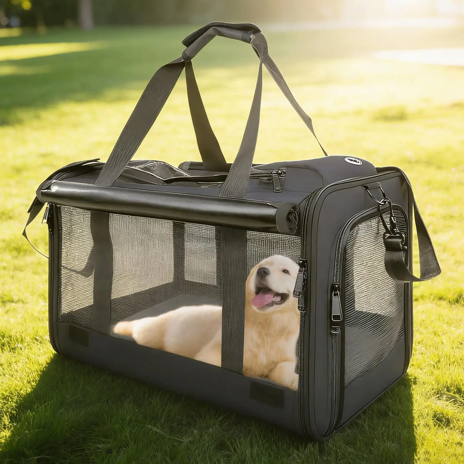 

Breathable Cat Travel Tote Carrier, Holds Up to 20lbs, Portable Pet Bag for Car Airplane Camping Outdoor Adventure Vet Visit