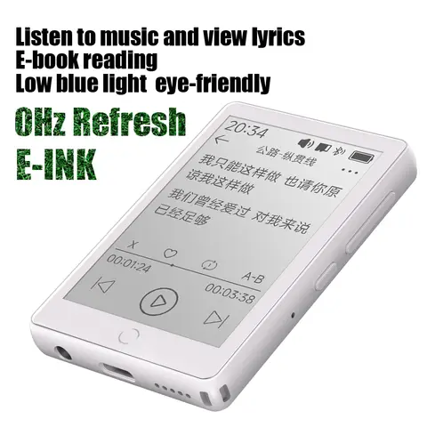 FAMUE BF07 E-Ink MP3 플레이어 2.7인치 디스플레이 미니 전자책 리더 블루라이트 차단 눈 보호 블루투스 5.4 FM 라디오 음성 녹음기