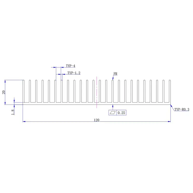 N35R-2Pcs 120Mm Heating Panel Heat Sink Aluminum Heatsink CPU Power Amplifier Radiator B view 6
