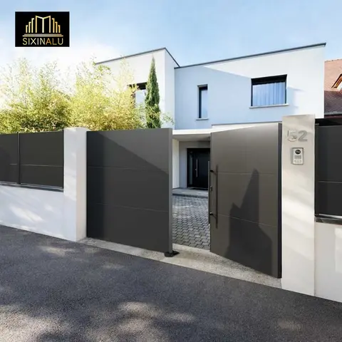 Sixinalu portões painel da porta de entrada frente entrada exterior interior alumínio batente porta melhoria da casa decoração personalizado 1x1.2m