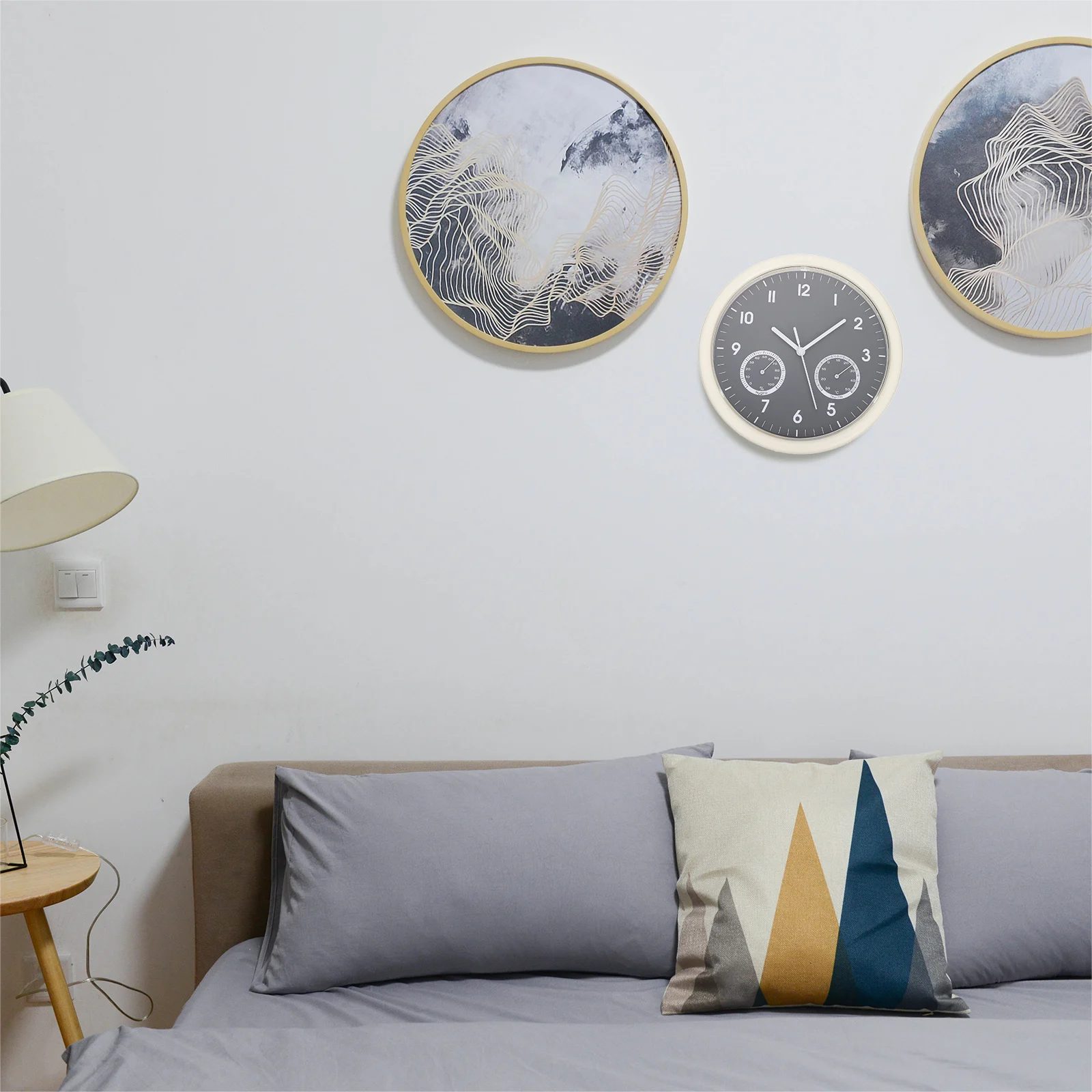 

Plastic Wall Clock Thermometer Hygrometer Bedroom Office Decor Modern Style Operated Clocks Wall Hangings