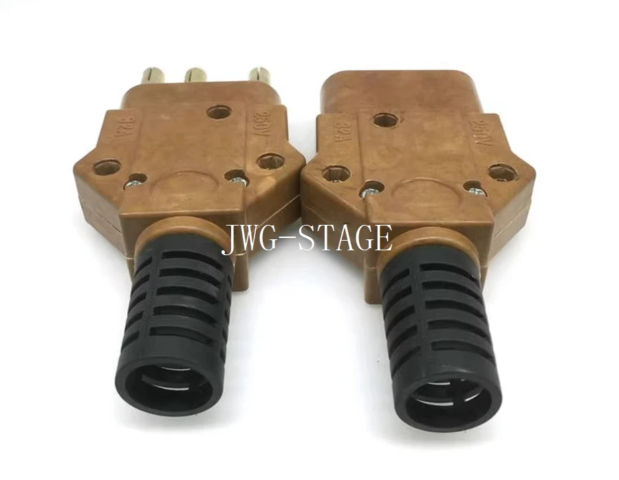 Power Box 32A Bakelite Plug Crimping Socket Cable Connector Led Handkerchief Lamp Stage Lighting Audio Connector