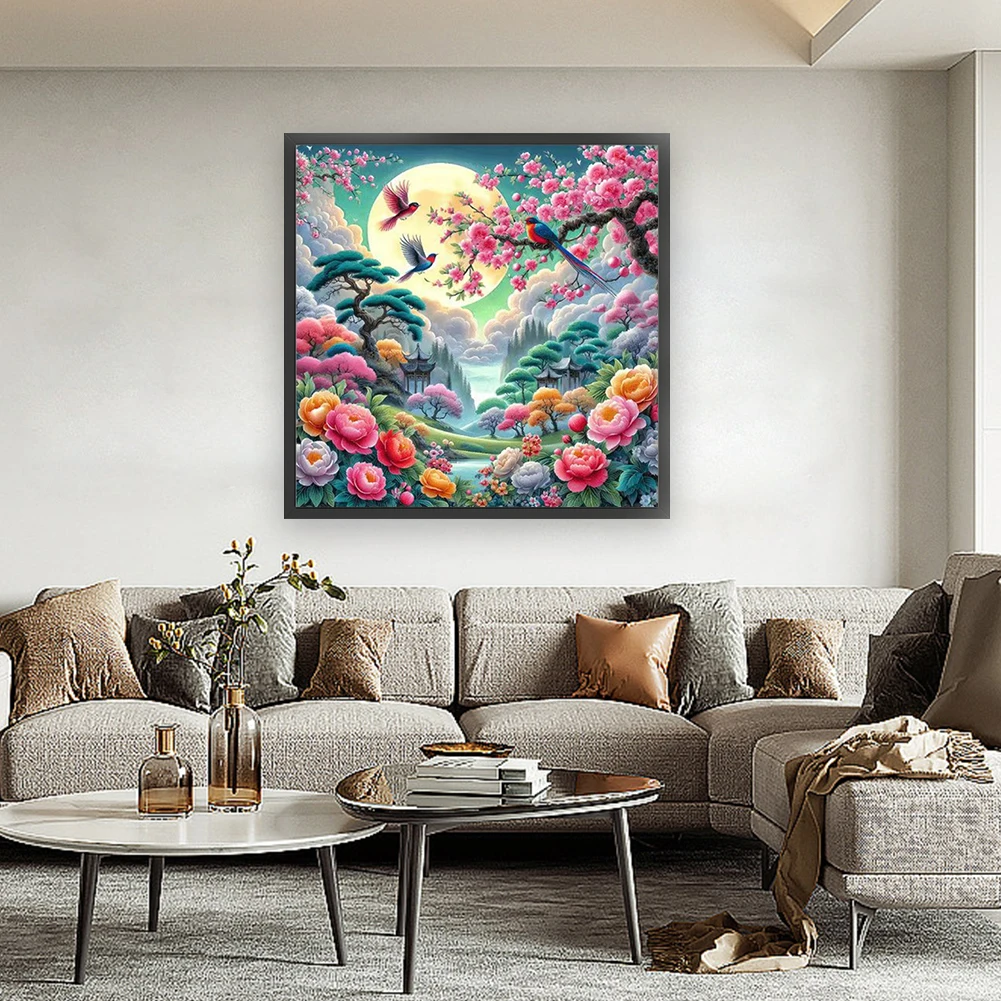 

Полная вышивка хлопчатобумажной нить 9CT с принтом, весенний набор для вышивки крестом 75x75 см