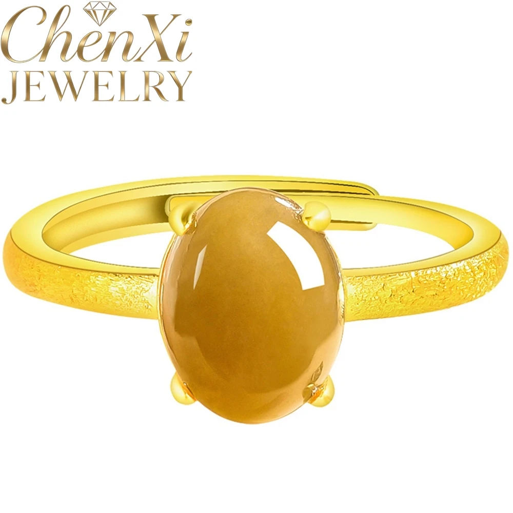 

Natural Hetian Jade Egg-Shaped Ring S925 Silver Set With Precious Stones A Luxurious Fine Jewelry Gift Simple Popular Adjustable