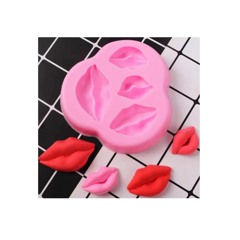 Red Lip Mouth Silicone Chocolate Mold 3D Valentines Moulds Cookie Sugar Candy Fondant Cake Decoration Baking Clay Form M2627