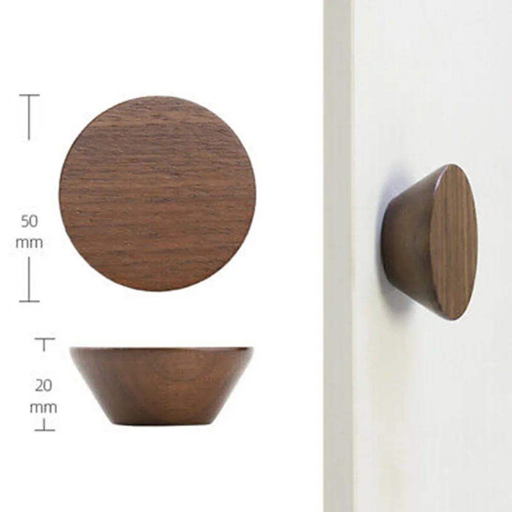 Wardrobe Knob Door Handle Drawer Handles Multi-Coloured Nordic Style Round Handle Wood 50*20mm Cabinet Pull Home