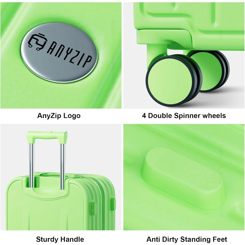 20 inch lichtgewicht koffer met harde schaal, goedgekeurde TSA-slot, bagage op wielen voor dames en kinderen, reisbenodigdheden