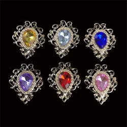 Z45 3Pcs Palace gemstones hollowed lace water droplets gemstones minimalist corsage pin accessories alloy accessories
