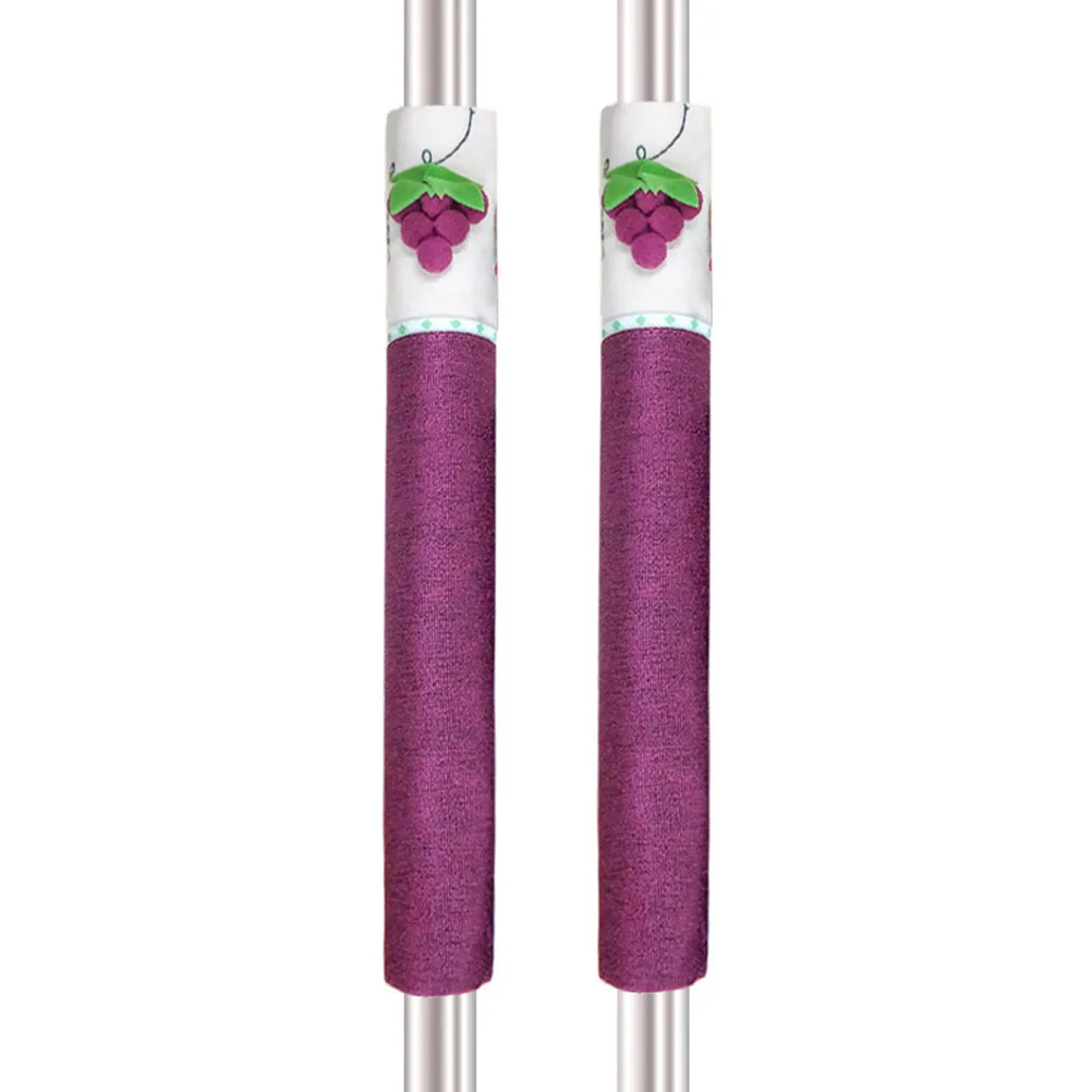 

2Pcs Cotton Refrigerator Handle Covers Floral Printed Decorative Pastoral Style Knob Protectors for Fridge Microwave Oven