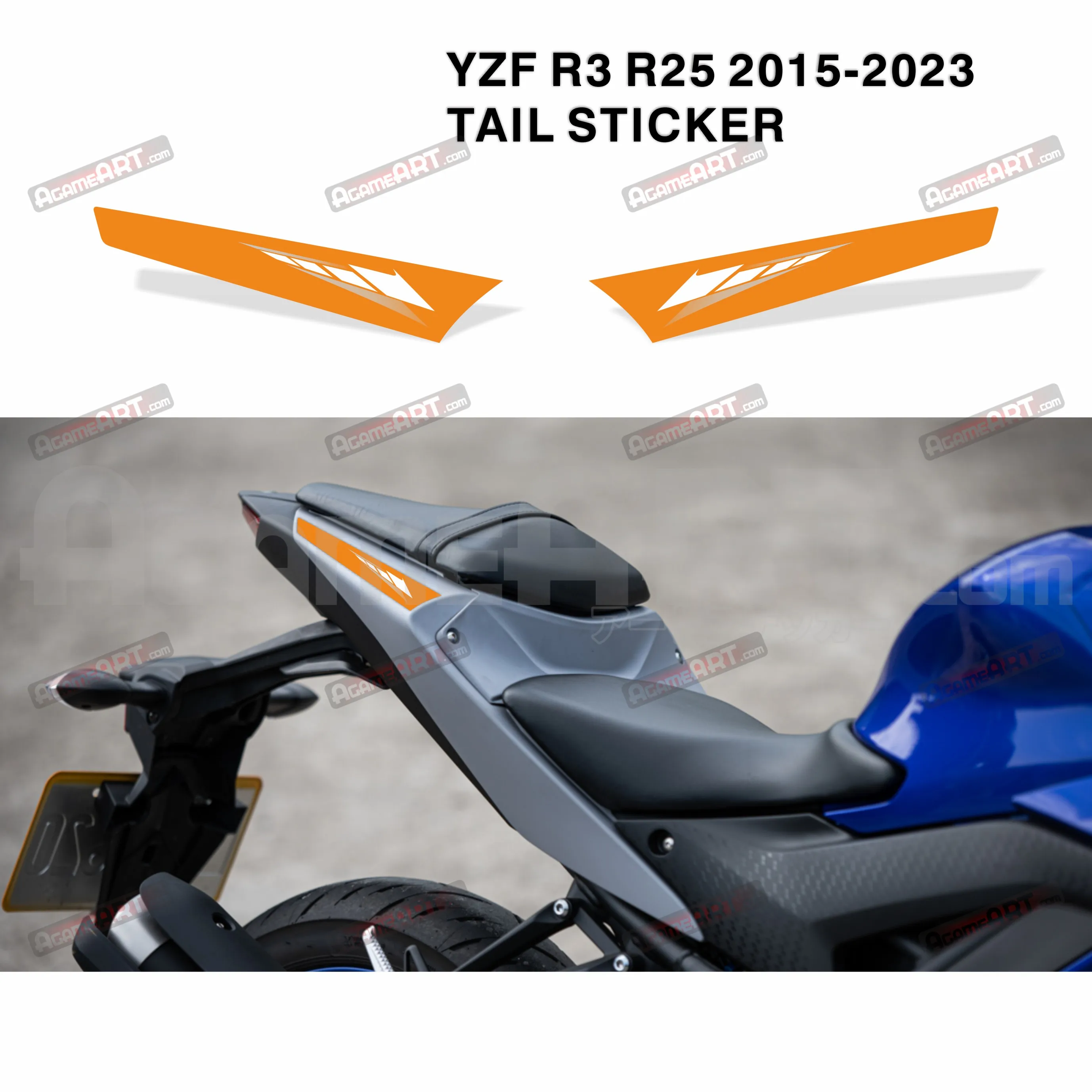 For YAMAHA YZF R25 R3 TAIL Stickers Reflective Waterproof Decorative Printed Fairing Decal Kit Motorcycle Accessories