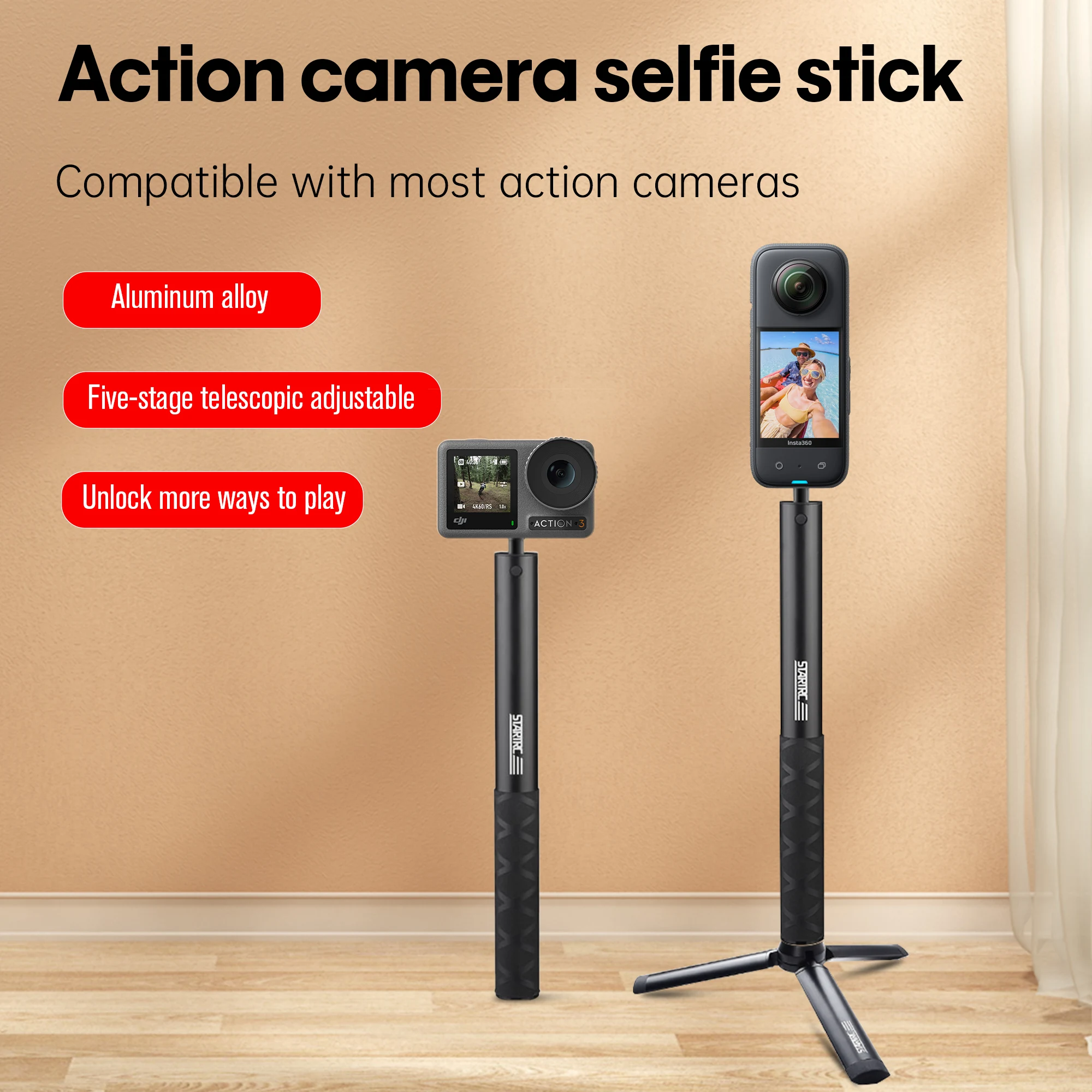 Insta360 واحد X2 اكسسوارات سبائك الألومنيوم غير مرئية Selfie عصا ل فيمي النخيل 2 مقبض كاميرا Gimbal 130 سنتيمتر ل X3 واحد