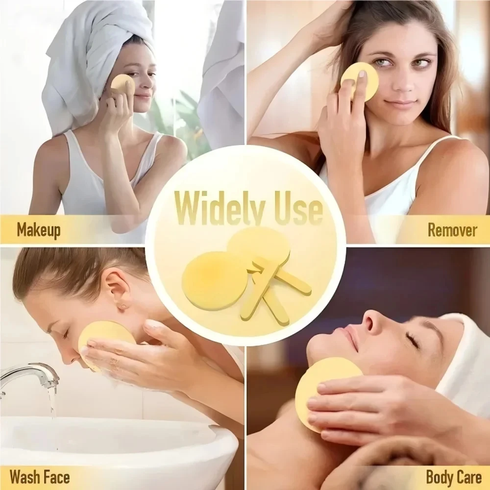 Round Compressed Face Wash Wood Pulp, Exfoliating Face Wash,Suitable For Family Or Travel, Face Wash Wood Pulp