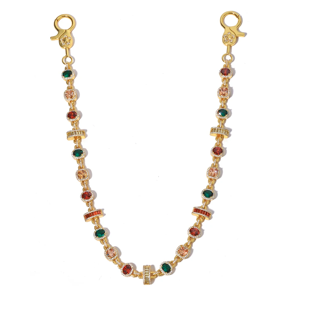 

NY Geometric Pants Chain Multicolor Cubic Zirconia Sparkling Fine Jewelry for Women