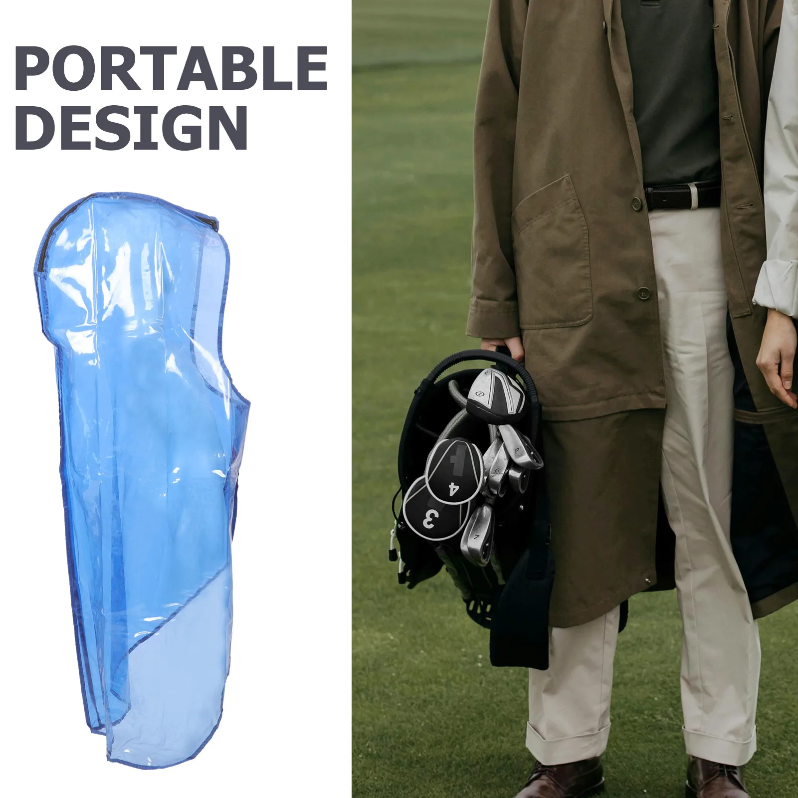 

Golf Bag Rain Cover Premium Quality Tpu Material Universal Compatibility Lightweight Foldable for Easy Carry Golf Equipment