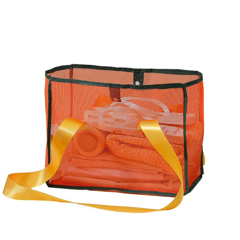 

Reusable Large Capacity Mesh Shoulder Bag Light Weight Foldable Hollow Tote Bag Shopping Quick Dry Swimming Handbag Travel