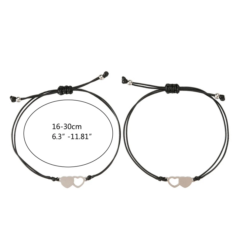 Pulseiras cera para melhor amigo, 2/3/4 peças, amizade, irmã, oca, distância, coração, pulseira para mulheres, meninas, casal