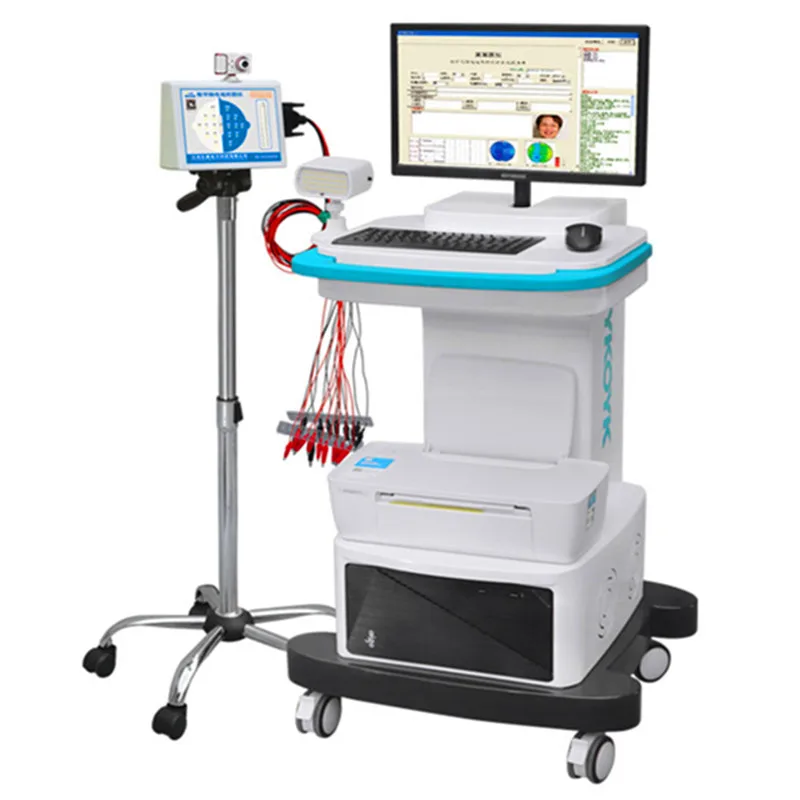 Detector do EEG de Digitas com mapa topográfico do EEG, análise de dados do EEG