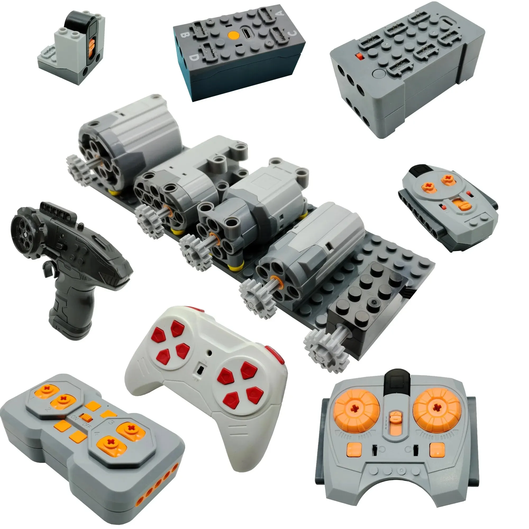 Technische Elektronische Bausteine MOC Umbau-Zubehör Mikromotor RC Power Functions Teile Kreative DIY Auto-Bausteine Spielzeug