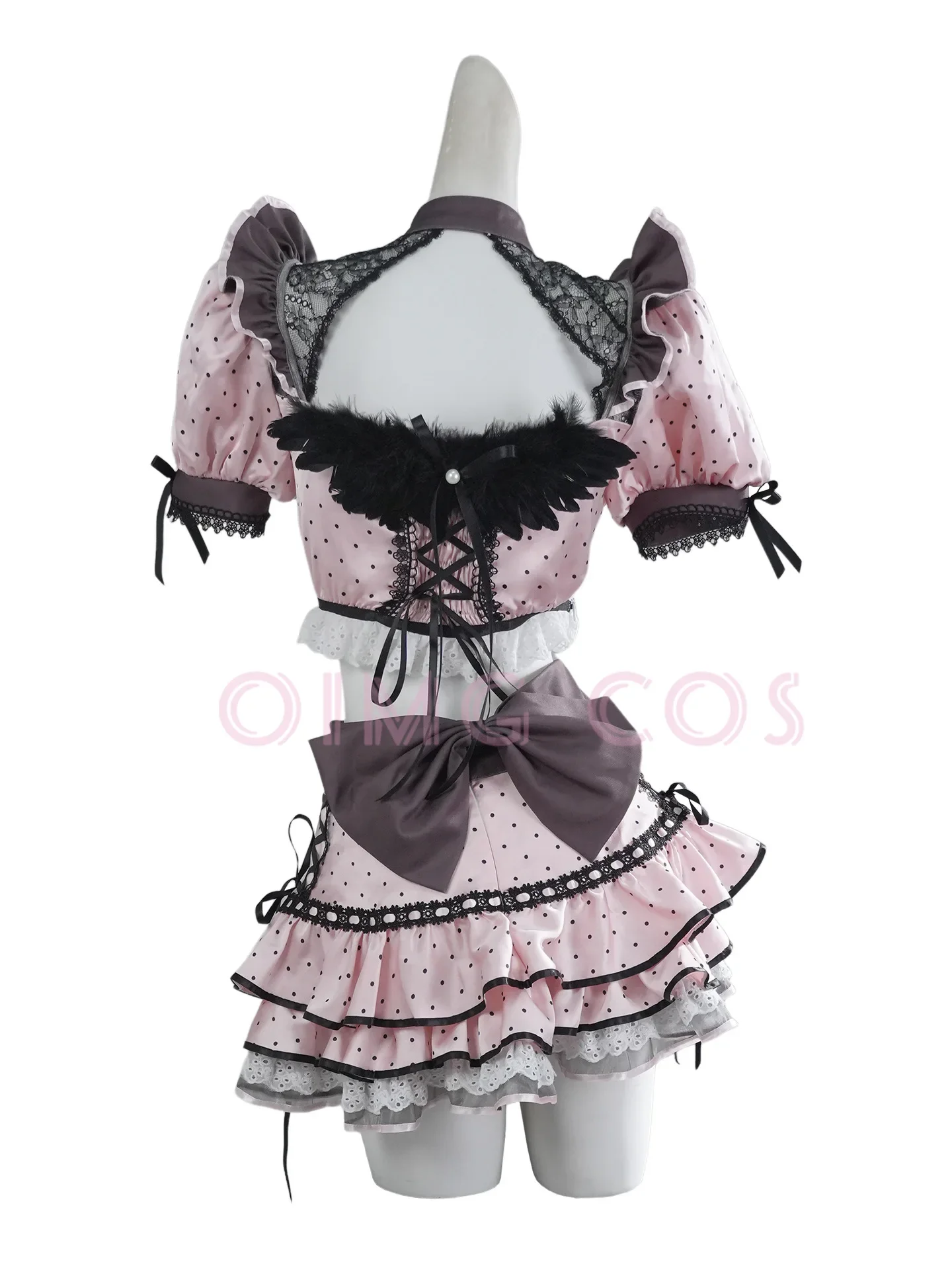 Polka Dot Maid Outfit Cosplay Costume  Adult Halloween Carnival Cloak For Comic Con Cos Events view 5