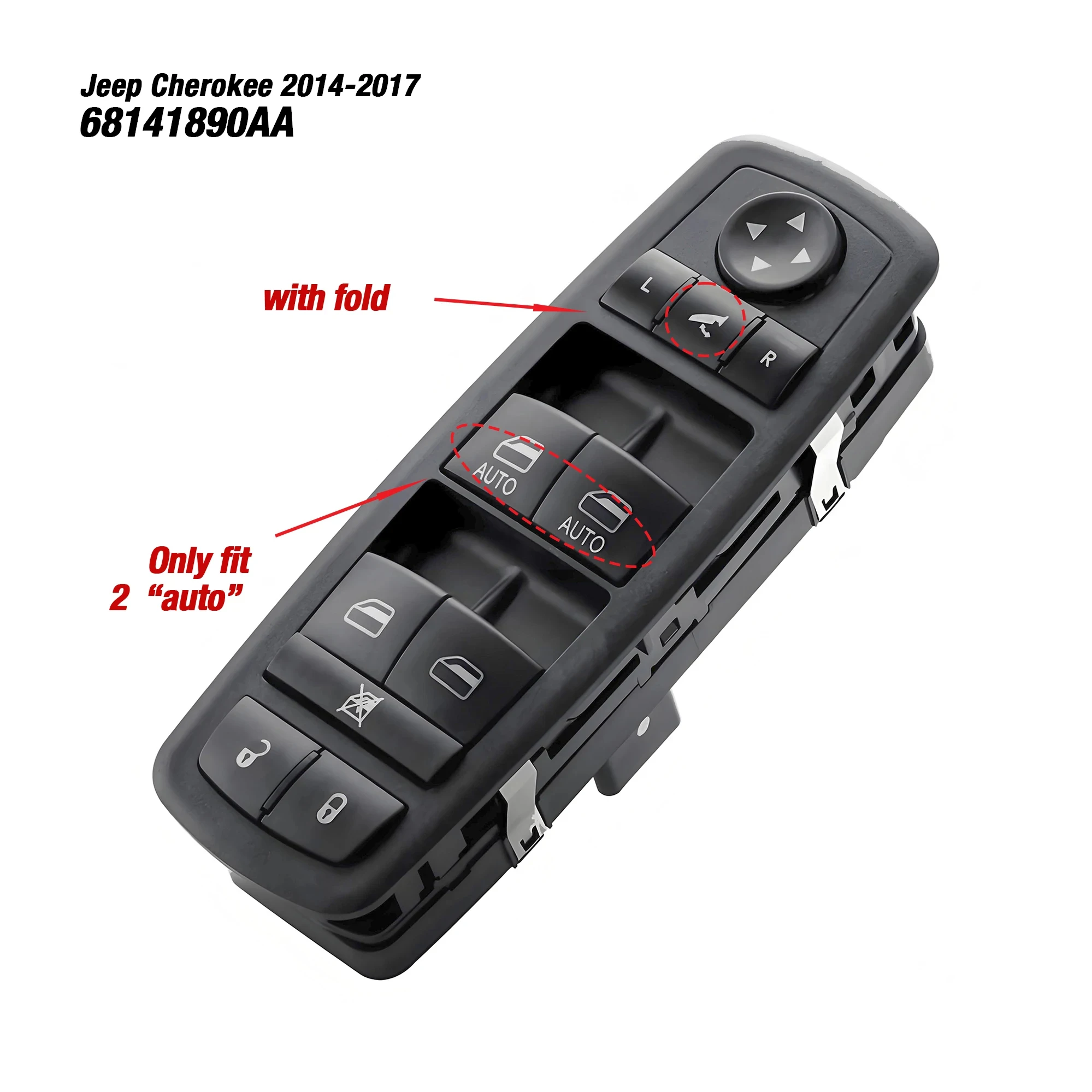 

68141890AA для Jeep Cherokee 2014 2015 2016 2017, передняя левая сторона водителя, электрический главный переключатель стеклоподъемника, управление