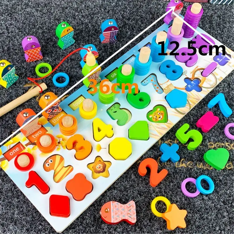 

Montessori Educational Toy for Kid Board Math Fishing Count Numbers Matching Toy Drop shipping